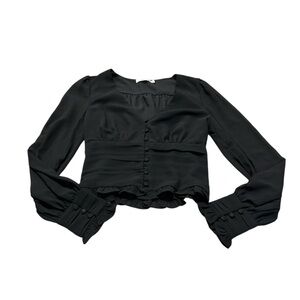 E.SSUE black slightly cropped dressy blouse